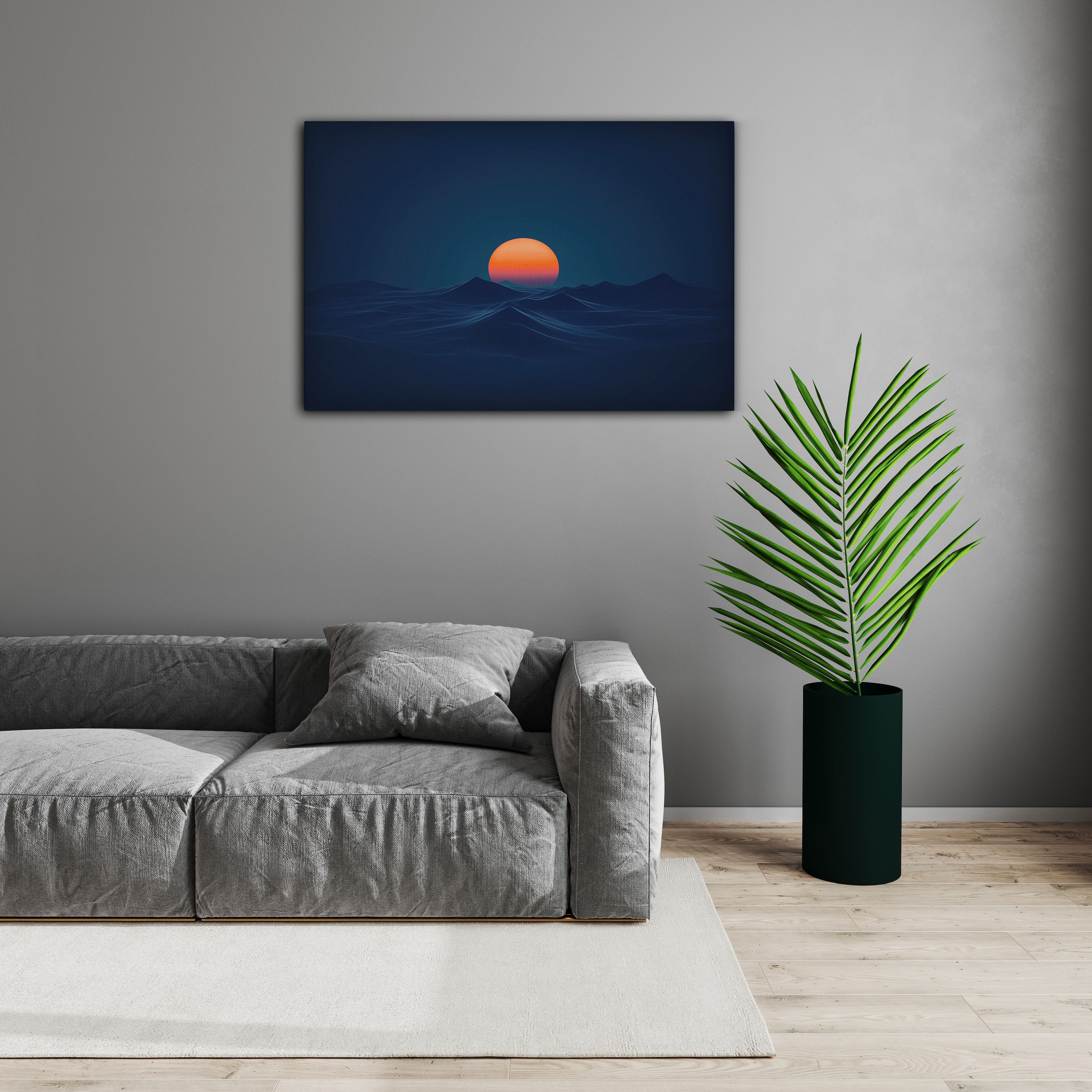 Gün Batımı Minimalist Kanvas Tablo